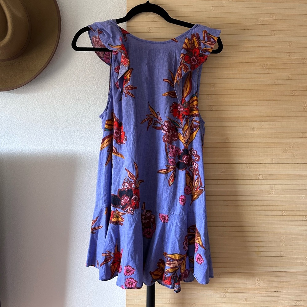 Free People Linen Floral Mini Dress